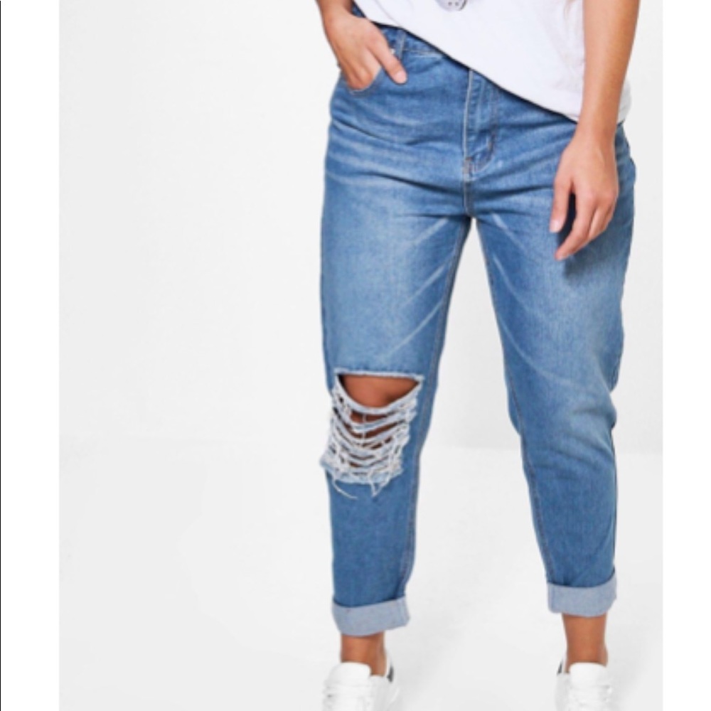 Boohoo distressed boyfriend jeans